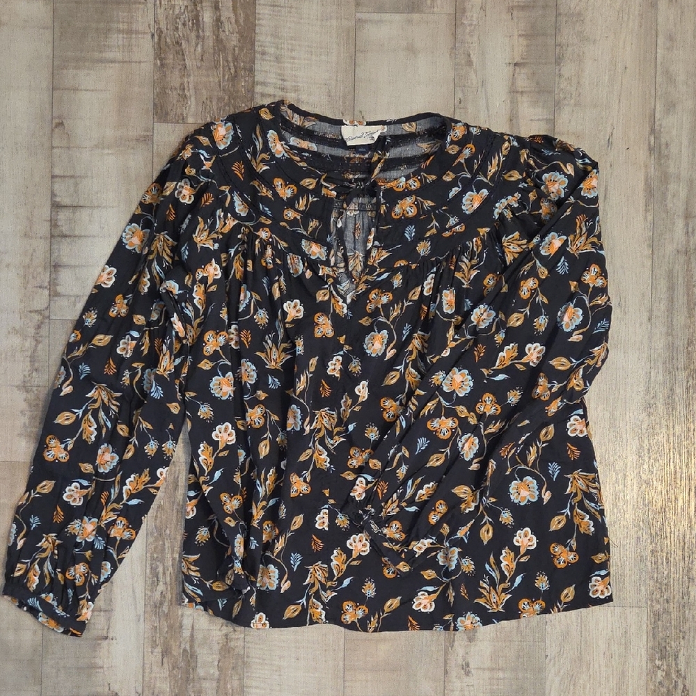 Universal Thread Navy Floral Blouse (L)